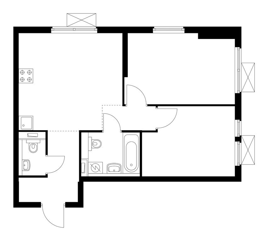 2-BD Apartment Sale, 51平方米 at Vtoroy Nagatinskiy, 2nd Nagatinsky Drive, 2к1, Moscow, Russia #1 2-BD Apartment Sale, 51平方米 at Vtoroy Nagatinskiy, 2nd Nagatinsky Drive, 2к1, Moscow, Russia #1