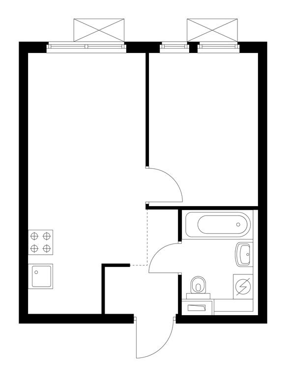 1-BD Apartment Sale, 31.9 sq. m. at Vtoroy Nagatinskiy, 2nd Nagatinsky Drive, 2к1, Moscow, Russia #1