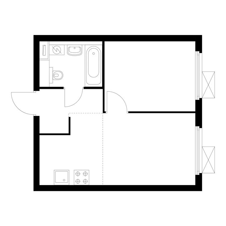 1-BD Apartment Sale, 34.1平方米 at Signalnyi 16, Signalny Drive, 16с6, Moscow, Russia #1