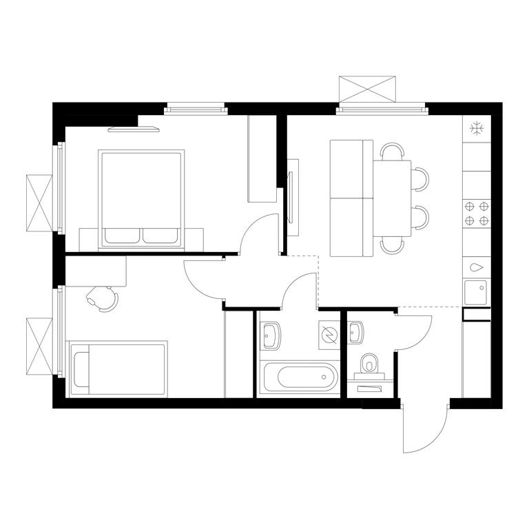 2-BD Apartment Sale, 49.6 sq. m. at Yaroslavskiy, 16th Microdistrict, Mytischi, Moscow Region, Russia #1 2-BD Apartment Sale, 49.6 sq. m. at Yaroslavskiy, 16th Microdistrict, Mytischi, Moscow Region, Russia #1