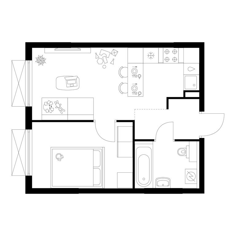 1-BD Apartment Sale, 33.9 sq. m. at Salarevo Park, Salaryevskaya Street, 8к1, Moskovskiy Settlement, Moscow, Russia #1