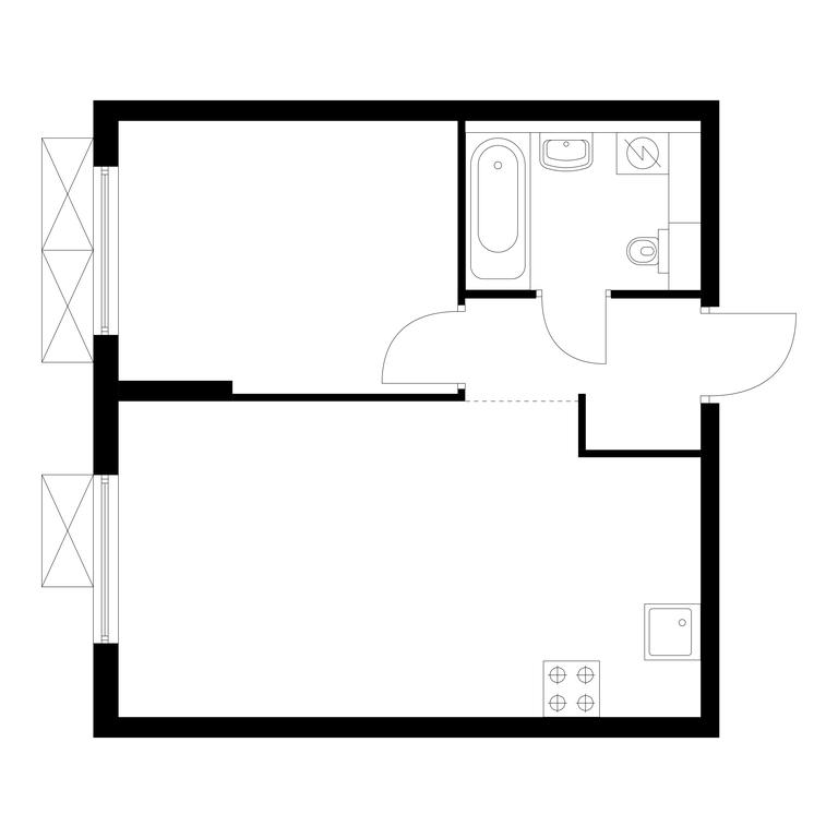1-BD Apartment Sale, 37.8平方米 at Ilinskie Luga, Zapovednaya Street, 1, posyolok Ilyinskoye-Usovo, Krasnogorsk City District, Moscow Region, Russia #2