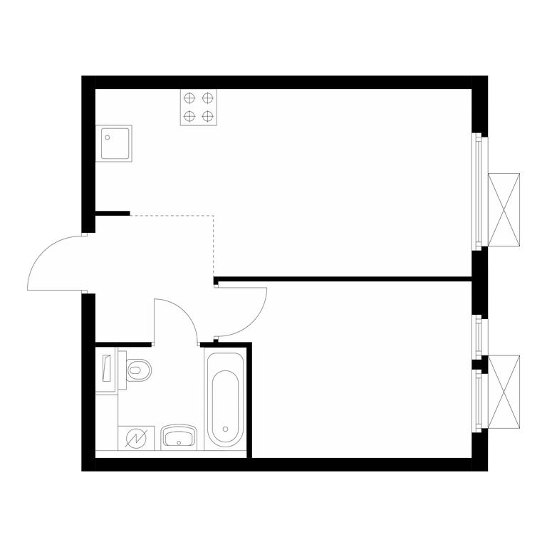 1-BD Apartment Sale, 36 sq. m. at Mitinskiy Les, Muravskaya Street, 44А, Moscow, Russia #1