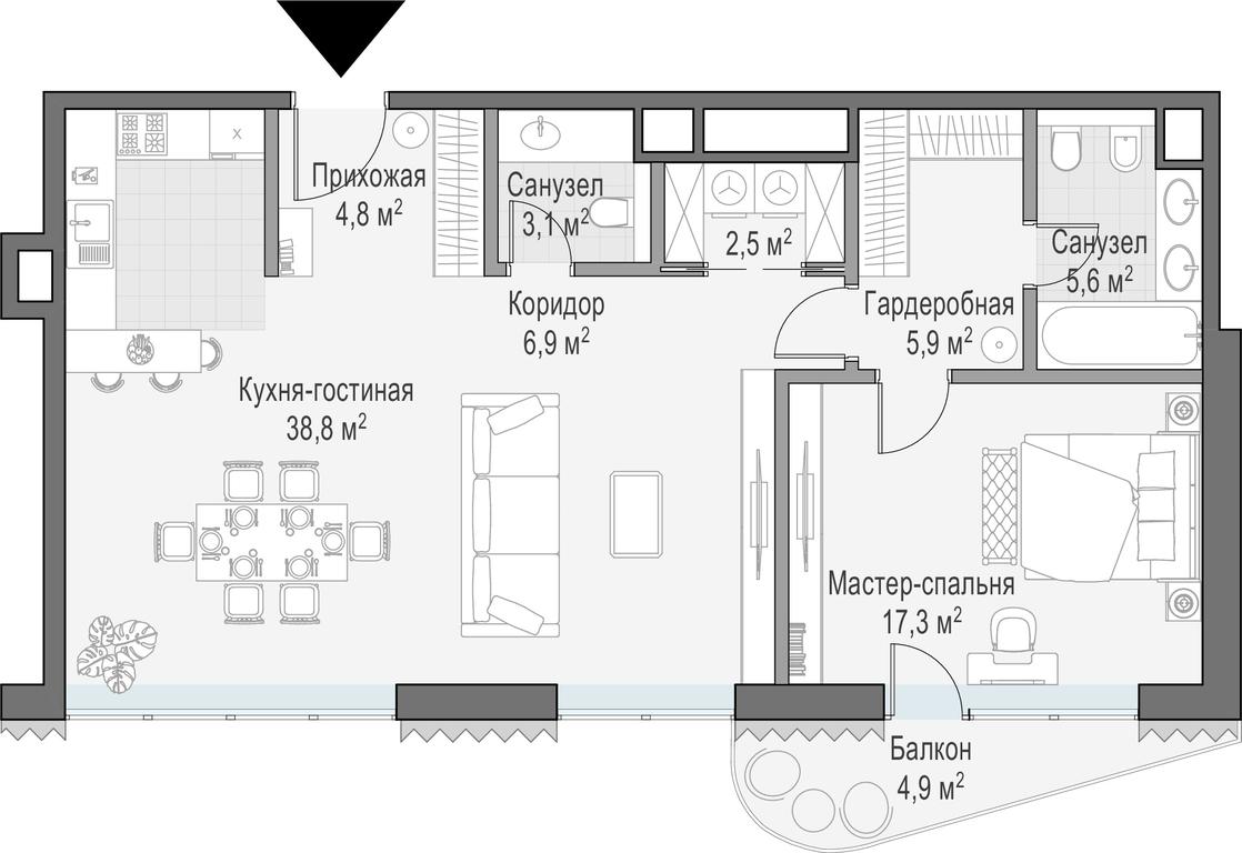 1-BD Apartment Sale, 85.7 sq. m. at Lavrushinskiy, Lavrushinsky Lane, 11к1, Moscow, Russia #1 1-BD Apartment Sale, 85.7 sq. m. at Lavrushinskiy, Lavrushinsky Lane, 11к1, Moscow, Russia #1