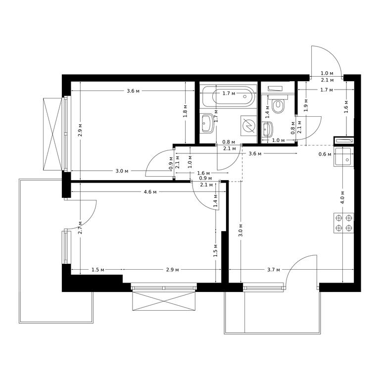 2-BD Apartment Sale, 48.8 sq. m. at Bolshaya Akademicheskaya 85, 3rd Nizhnelikhoborsky Drive, 1с16, Moscow, Russia #1 2-BD Apartment Sale, 48.8 sq. m. at Bolshaya Akademicheskaya 85, 3rd Nizhnelikhoborsky Drive, 1с16, Moscow, Russia #1