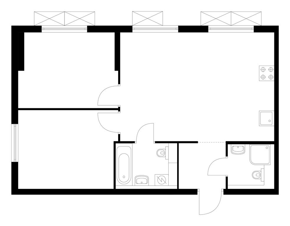 2-BD Apartment Sale, 59.3 sq. m. at Ilinskie Luga, Zapovednaya Street, 1, posyolok Ilyinskoye-Usovo, Krasnogorsk City District, Moscow Region, Russia #1