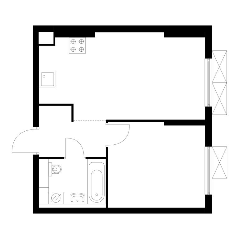 1-BD Apartment Sale, 38.1 sq. m. at Ilinskie Luga, Zapovednaya Street, 1, posyolok Ilyinskoye-Usovo, Krasnogorsk City District, Moscow Region, Russia #1