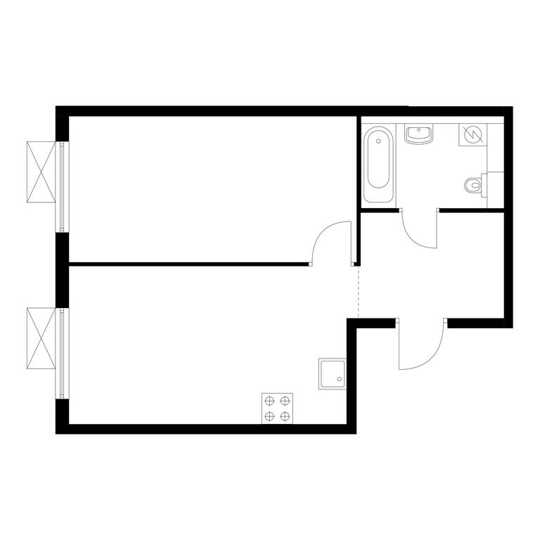 1-BD Apartment Sale, 43.9 sq. m. at Ilinskie Luga, Zapovednaya Street, 1, posyolok Ilyinskoye-Usovo, Krasnogorsk City District, Moscow Region, Russia #1