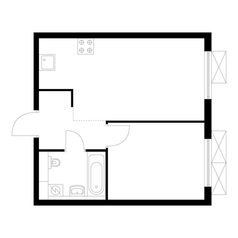 1-BD Apartment Sale, 36.2 sq. m. at Ilinskie Luga, Zapovednaya Street, 1, posyolok Ilyinskoye-Usovo, Krasnogorsk City District, Moscow Region, Russia #1