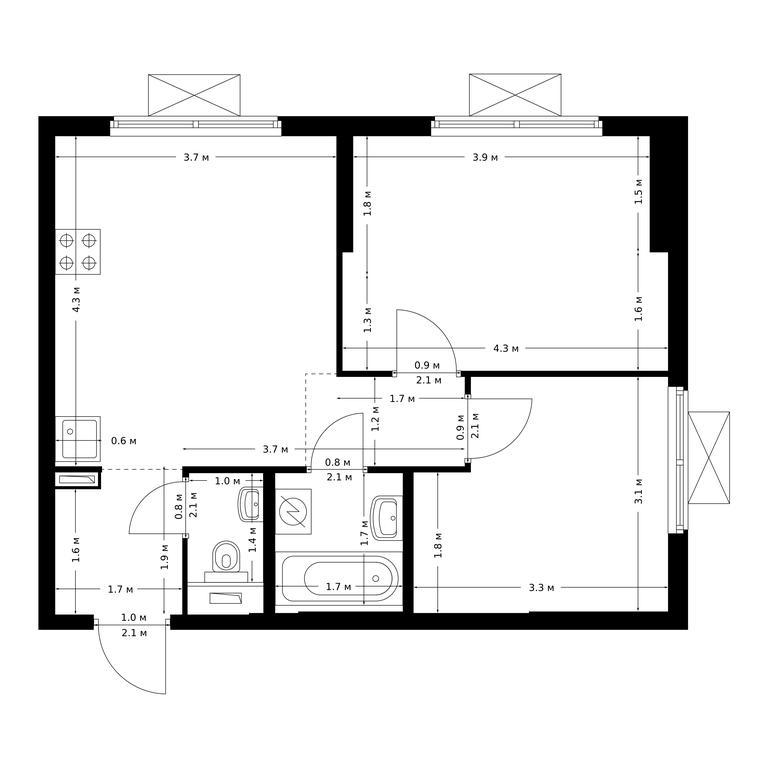 2-BD Apartment Sale, 47 sq. m. at Bolshaya Akademicheskaya 85, 3rd Nizhnelikhoborsky Drive, 1с16, Moscow, Russia #1 2-BD Apartment Sale, 47 sq. m. at Bolshaya Akademicheskaya 85, 3rd Nizhnelikhoborsky Drive, 1с16, Moscow, Russia #1
