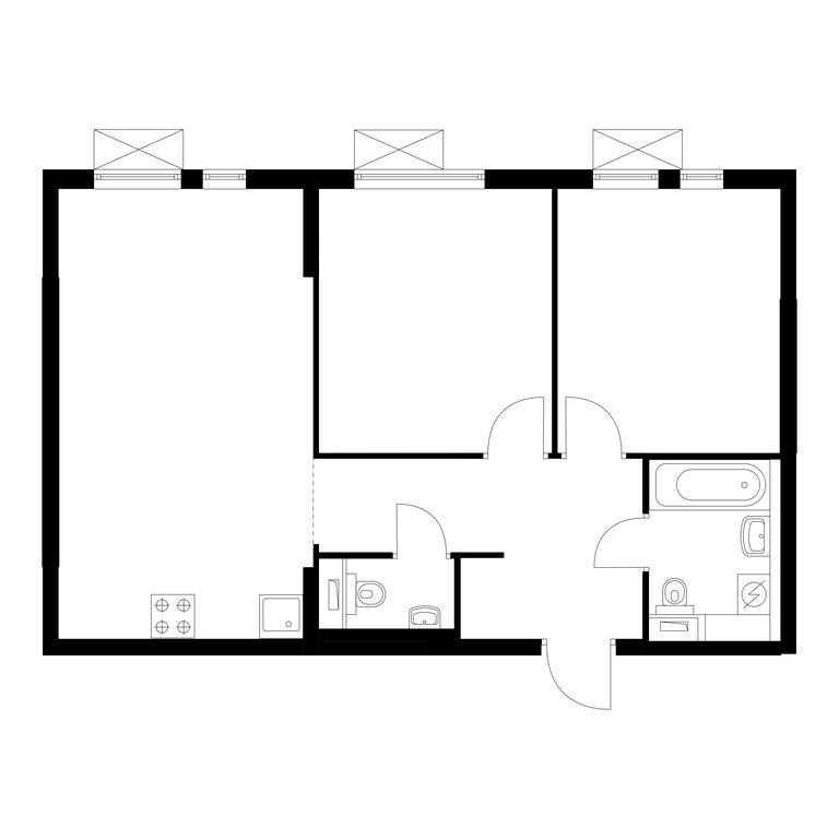 2-BD Apartment Sale, 57.4 sq. m. at Kuzminskiy Les, mikrorayon Belaya Dacha, 25, Kotelniki, Moscow Region, Russia #1
