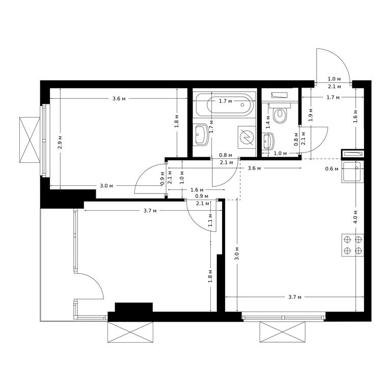 2-BD Apartment Sale, 44.3 sq. m. at Bolshaya Akademicheskaya 85, 3rd Nizhnelikhoborsky Drive, 1с16, Moscow, Russia #1 2-BD Apartment Sale, 44.3 sq. m. at Bolshaya Akademicheskaya 85, 3rd Nizhnelikhoborsky Drive, 1с16, Moscow, Russia #1