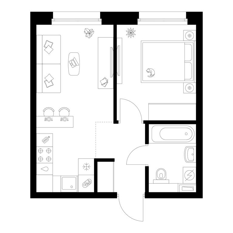 Продажа 1-комн. квартиры, 32,9 м² в ЖК «Полар», Полярная улица, 39Б, Москва, Россия #2