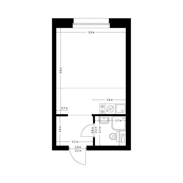 Apartment Sale, 25.2 sq. m. at Polar, Polyarnaya Street, 39Б, Moscow, Russia #1