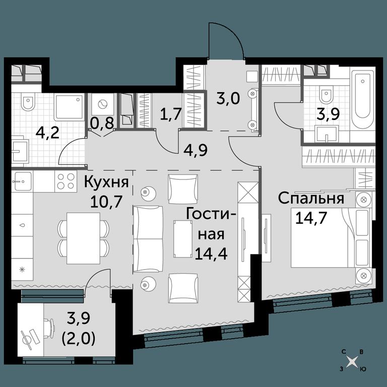 2-BD Apartment Sale, 60.3 sq. m. at Rotterdam, Varshavskoye Highway, 37Ак1с2, Moscow, Russia #1 2-BD Apartment Sale, 60.3 sq. m. at Rotterdam, Varshavskoye Highway, 37Ак1с2, Moscow, Russia #1