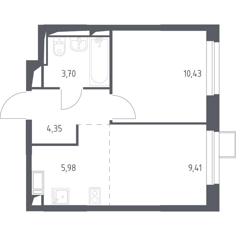 Apartment Sale, 33.7 sq. m. at Prigorod Lesnoe, Molodyozhny bulvar, 6, derevnya Misaylovo, Leninskiy City District, Moscow Region, Russia #1 Apartment Sale, 33.7 sq. m. at Prigorod Lesnoe, Molodyozhny bulvar, 6, derevnya Misaylovo, Leninskiy City District, Moscow Region, Russia #1