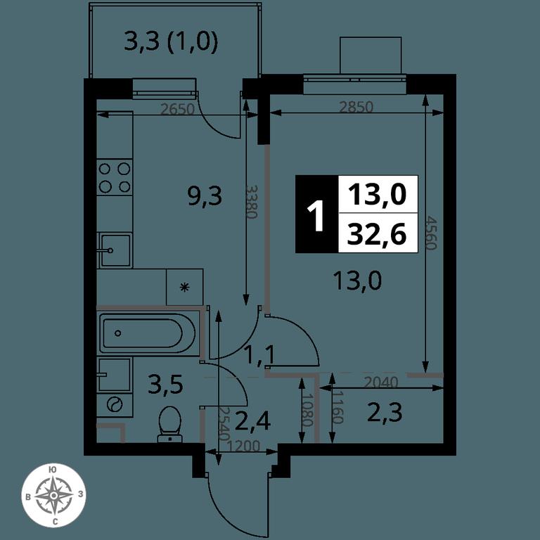 1-BD Apartment Sale, 32.6 sq. m. at Pervy Sheremetevskij, Komsomolskaya Street, 16, Khimki, Moscow Region, Russia #1 1-BD Apartment Sale, 32.6 sq. m. at Pervy Sheremetevskij, Komsomolskaya Street, 16, Khimki, Moscow Region, Russia #1
