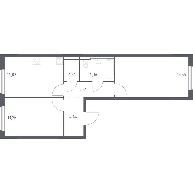 1-BD Apartment Sale, 60.03 sq. m. at Mytishchi Park, Silikatnaya ulitsa, 41к3, Mytischi, Moscow Region, Russia #1 1-BD Apartment Sale, 60.03 sq. m. at Mytishchi Park, Silikatnaya ulitsa, 41к3, Mytischi, Moscow Region, Russia #1