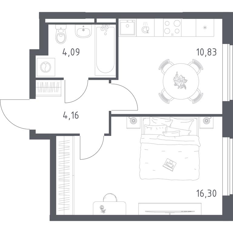 Apartment Sale, 35.38平方米 at Mytishchi Park, Silikatnaya ulitsa, 41к3, Mytischi, Moscow Region, Russia #2