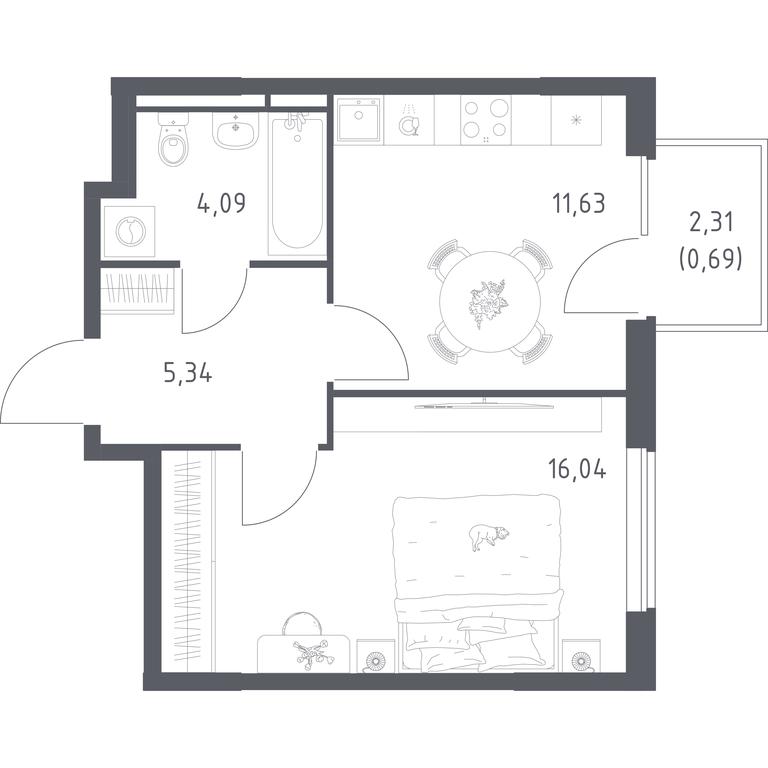 Apartment Sale, 37.79平方米 at Mytishchi Park, Silikatnaya ulitsa, 41к3, Mytischi, Moscow Region, Russia #2 Apartment Sale, 37.79平方米 at Mytishchi Park, Silikatnaya ulitsa, 41к3, Mytischi, Moscow Region, Russia #2