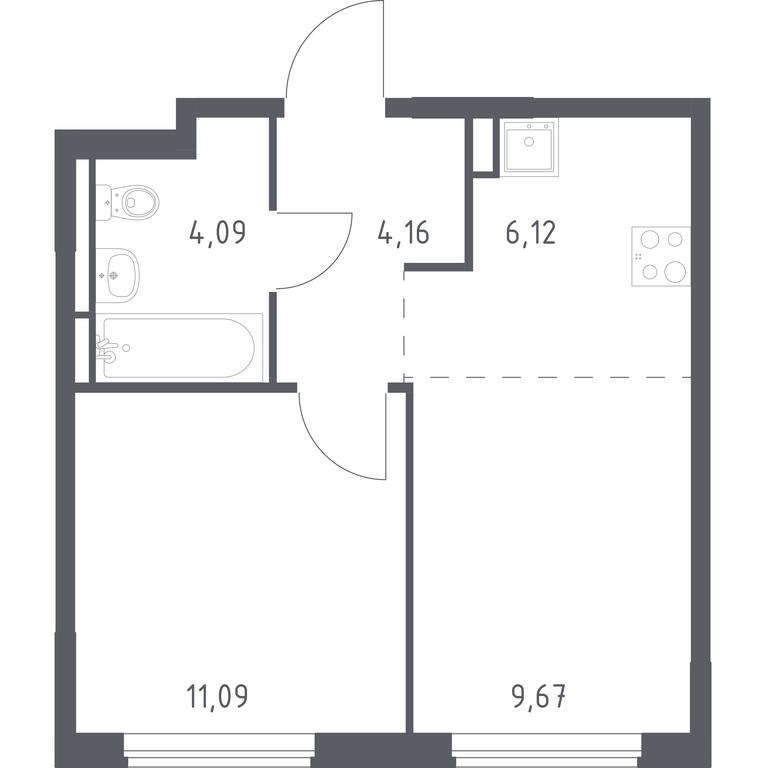 Apartment Sale, 35.13 sq. m. at Mytishchi Park, Silikatnaya ulitsa, 41к3, Mytischi, Moscow Region, Russia #1