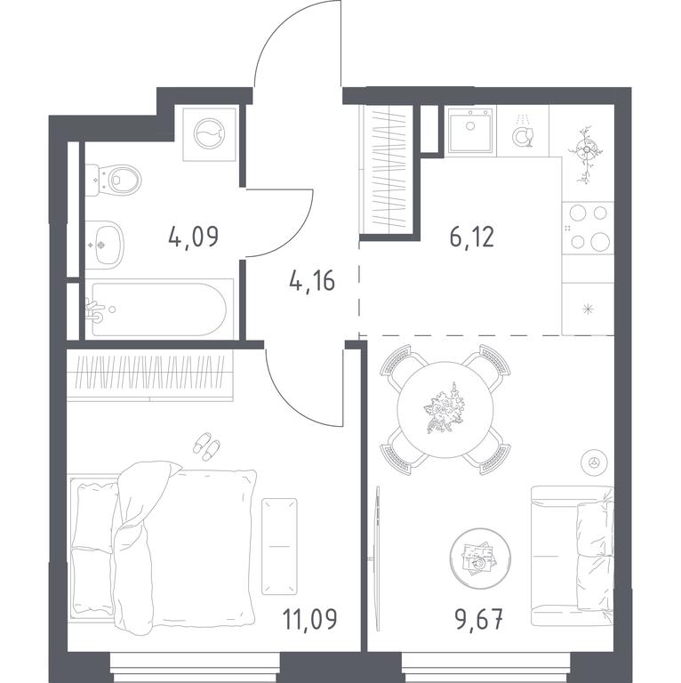 Apartment Sale, 35.13 sq. m. at Mytishchi Park, Silikatnaya ulitsa, 41к3, Mytischi, Moscow Region, Russia #2