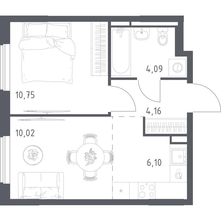 Apartment Sale, 35.12 sq. m. at Mytishchi Park, Silikatnaya ulitsa, 41к3, Mytischi, Moscow Region, Russia #2