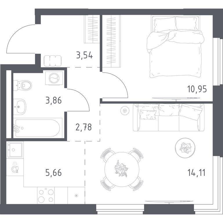 Apartment Sale, 40.9 sq. m. at Mytishchi Park, Silikatnaya ulitsa, 41к3, Mytischi, Moscow Region, Russia #2