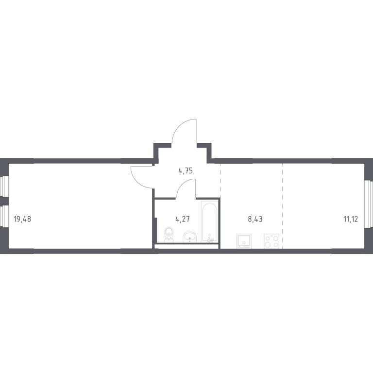 Apartment Sale, 48.05 sq. m. at Mytishchi Park, Silikatnaya ulitsa, 41к3, Mytischi, Moscow Region, Russia #1 Apartment Sale, 48.05 sq. m. at Mytishchi Park, Silikatnaya ulitsa, 41к3, Mytischi, Moscow Region, Russia #1