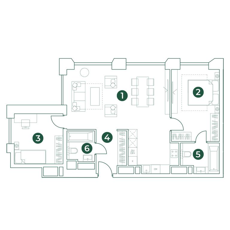Продажа 2-комн. квартиры, 79,3 м² в ЖК «Вери (Very)», Ботаническая улица, 29, Москва, Россия #2 Продажа 2-комн. квартиры, 79,3 м² в ЖК «Вери (Very)», Ботаническая улица, 29, Москва, Россия #2