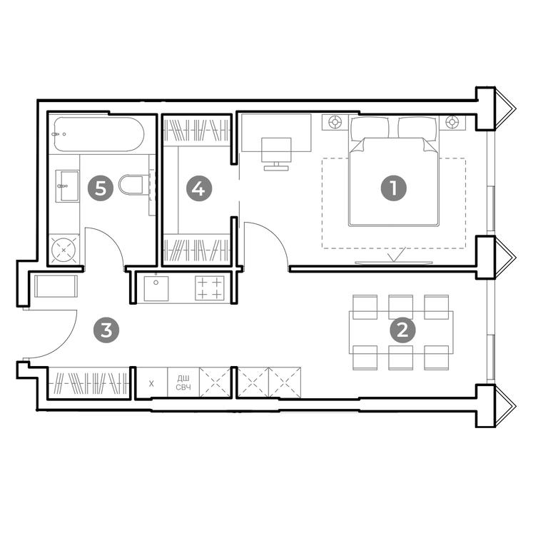1-BD Apartment Sale, 42.9平方米 at Nametkin Tower, Namyotkina Street, 10А, Moscow, Russia #1 1-BD Apartment Sale, 42.9平方米 at Nametkin Tower, Namyotkina Street, 10А, Moscow, Russia #1