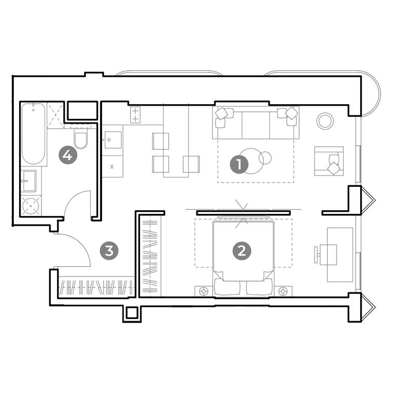 1-BD Apartment Sale, 45.9 sq. m. at Nametkin Tower, Namyotkina Street, 10А, Moscow, Russia #2 1-BD Apartment Sale, 45.9 sq. m. at Nametkin Tower, Namyotkina Street, 10А, Moscow, Russia #2