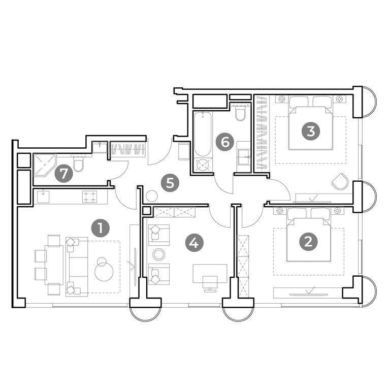 3-BD Apartment Sale, 84.5 sq. m. at Nametkin Tower, Namyotkina Street, 10А, Moscow, Russia #1