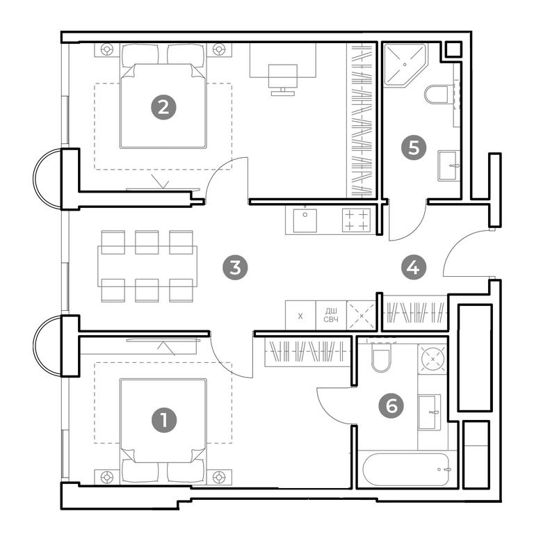 1-BD Apartment Sale, 65.2 sq. m. at Nametkin Tower, Namyotkina Street, 10А, Moscow, Russia #2 1-BD Apartment Sale, 65.2 sq. m. at Nametkin Tower, Namyotkina Street, 10А, Moscow, Russia #2