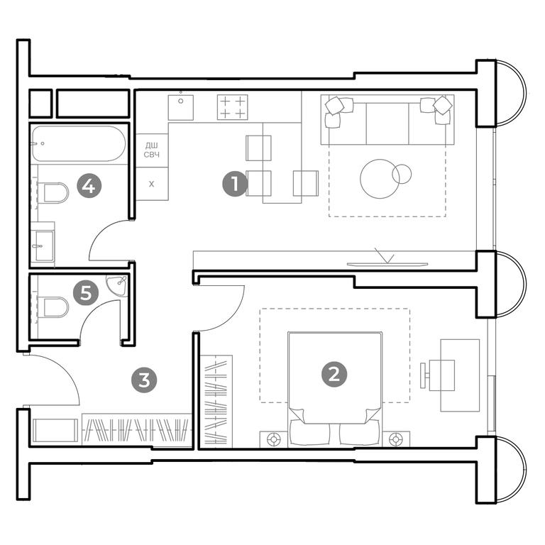 1-BD Apartment Sale, 50.5平方米 at Nametkin Tower, Namyotkina Street, 10А, Moscow, Russia #2 1-BD Apartment Sale, 50.5平方米 at Nametkin Tower, Namyotkina Street, 10А, Moscow, Russia #2