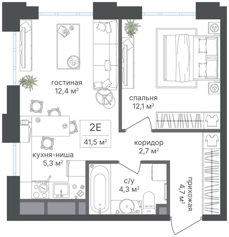 1-BD Apartment Sale, 41.5 sq. m. at Mikhalkovskiy, Mikhalkovskaya Street, 48, Moscow, Russia #1 1-BD Apartment Sale, 41.5 sq. m. at Mikhalkovskiy, Mikhalkovskaya Street, 48, Moscow, Russia #1