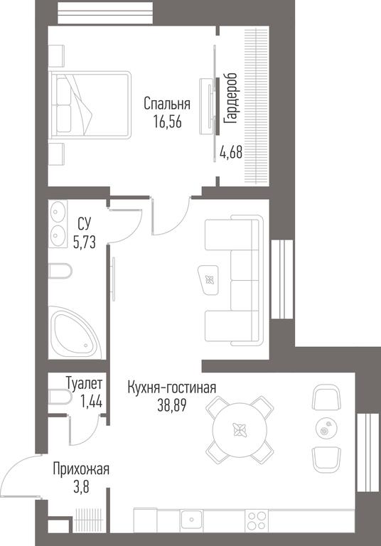 2-BD Apartment Sale, 70.4 sq. m. at Alcon Tower, Leningradskiy Avenue, вл34, Moscow, Russia #1 2-BD Apartment Sale, 70.4 sq. m. at Alcon Tower, Leningradskiy Avenue, вл34, Moscow, Russia #1