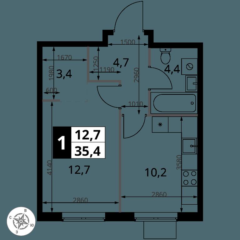 1-BD Apartment Sale, 35.4 sq. m. at 1 Izmajlovskij, Montazhnaya Street, 8с13, Moscow, Russia #2 1-BD Apartment Sale, 35.4 sq. m. at 1 Izmajlovskij, Montazhnaya Street, 8с13, Moscow, Russia #2