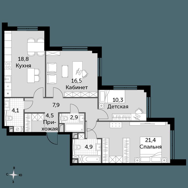 3-BD Apartment Sale, 91.2 sq. m. at Sydney City, Shenogina Street, 2, Moscow, Russia #1 3-BD Apartment Sale, 91.2 sq. m. at Sydney City, Shenogina Street, 2, Moscow, Russia #1