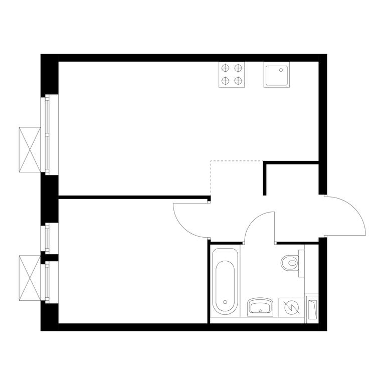 1-BD Apartment Sale, 35.7 sq. m. at Butovo Park 2, Butovo Park Residential Complex, Butovo Work Settlement, Leninskiy City District, Moscow Region, Russia #1