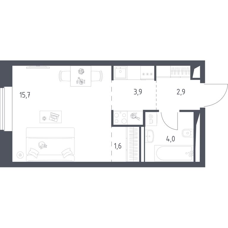 Apartment Sale, 27.96 sq. m. at Vereiskaya 41, Vereyskaya Street, 41, Moscow, Russia #2