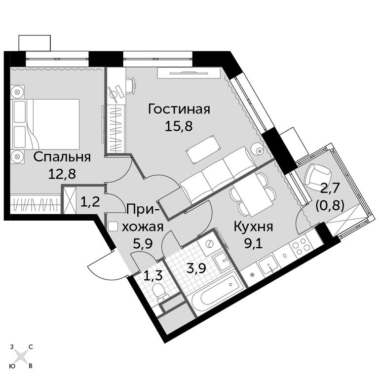2-BD Apartment Sale, 52.1 sq. m. at Datskiy Kvartal, Datskiy Kvartal Residential Complex, posyolok Nagornoye, Mytishi Urban District, Moscow Region, Russia #1 2-BD Apartment Sale, 52.1 sq. m. at Datskiy Kvartal, Datskiy Kvartal Residential Complex, posyolok Nagornoye, Mytishi Urban District, Moscow Region, Russia #1