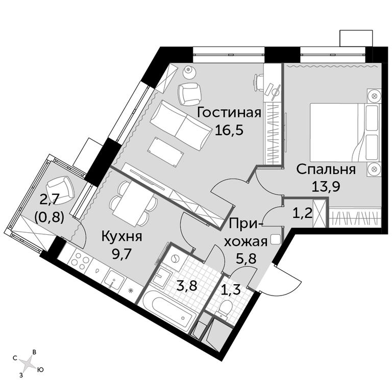 2-BD Apartment Sale, 54.4 sq. m. at Datskiy Kvartal, Datskiy Kvartal Residential Complex, posyolok Nagornoye, Mytishi Urban District, Moscow Region, Russia #1 2-BD Apartment Sale, 54.4 sq. m. at Datskiy Kvartal, Datskiy Kvartal Residential Complex, posyolok Nagornoye, Mytishi Urban District, Moscow Region, Russia #1