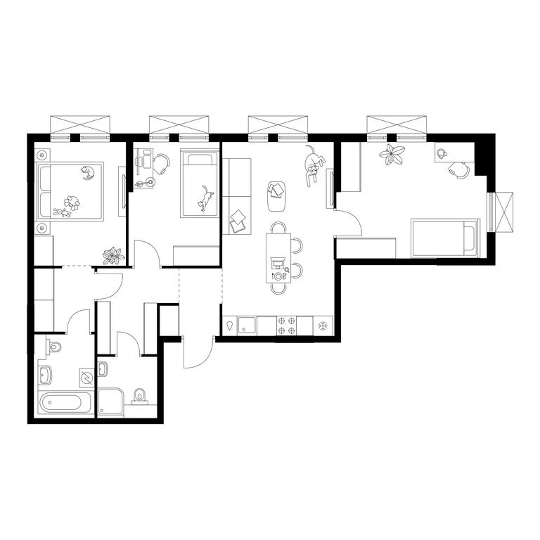 3-BD Apartment Sale, 74.5平方米 at Salarevo Park, Salaryevskaya Street, 8к1, Moskovskiy Settlement, Moscow, Russia #1
