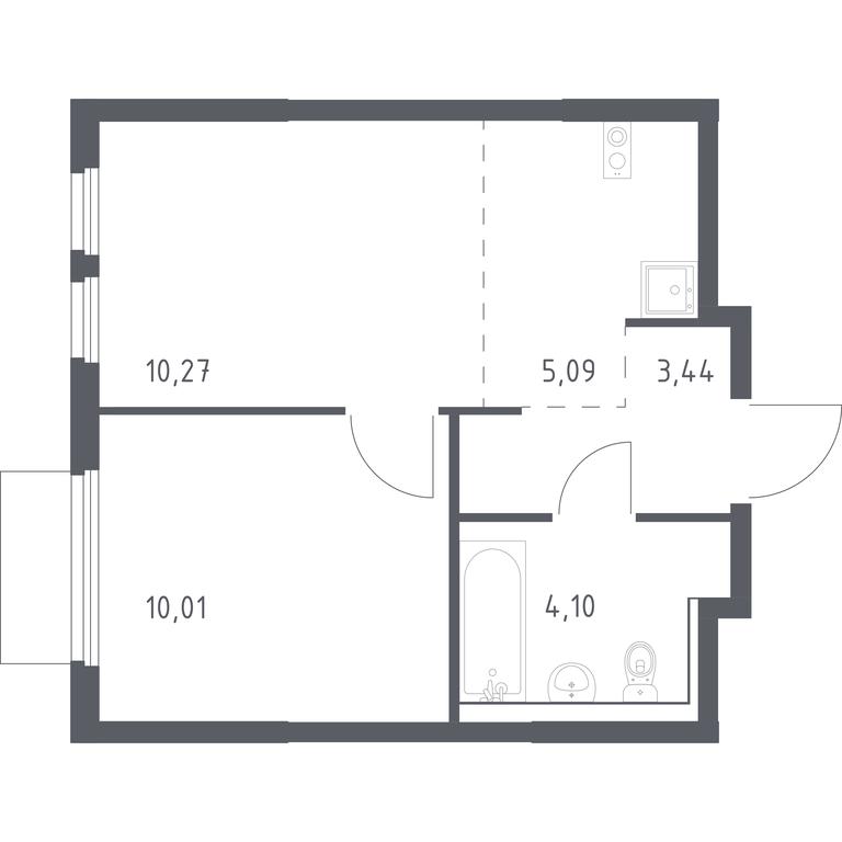 Apartment Sale, 32.91 sq. m. at Prigorod Lesnoe, Molodyozhny bulvar, 6, derevnya Misaylovo, Leninskiy City District, Moscow Region, Russia #1