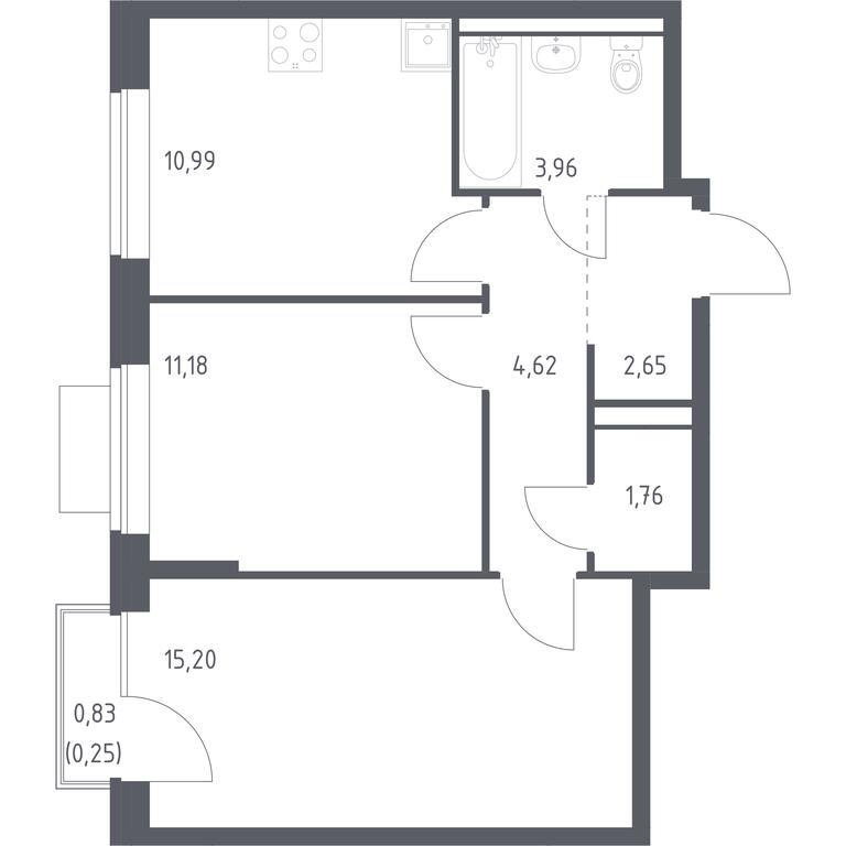 1-BD Apartment Sale, 50.61平方米 at Novoe Vidnoe, Kalinovka Village, Leninskiy City District, Moscow Region, Russia #1 1-BD Apartment Sale, 50.61平方米 at Novoe Vidnoe, Kalinovka Village, Leninskiy City District, Moscow Region, Russia #1