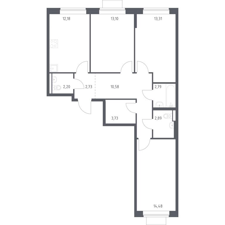 2-BD Apartment Sale, 77.99 sq. m. at Novoe Vidnoe, Kalinovka Village, Leninskiy City District, Moscow Region, Russia #1 2-BD Apartment Sale, 77.99 sq. m. at Novoe Vidnoe, Kalinovka Village, Leninskiy City District, Moscow Region, Russia #1