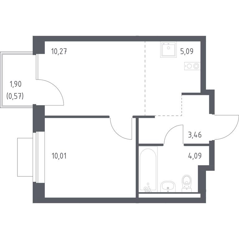 Apartment Sale, 33.49 sq. m. at Novoe Vidnoe, Kalinovka Village, Leninskiy City District, Moscow Region, Russia #1 Apartment Sale, 33.49 sq. m. at Novoe Vidnoe, Kalinovka Village, Leninskiy City District, Moscow Region, Russia #1