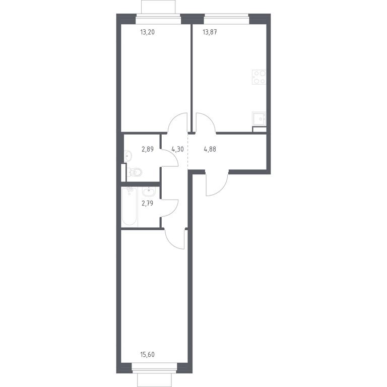 1-BD Apartment Sale, 57.53平方米 at Novoe Vidnoe, Kalinovka Village, Leninskiy City District, Moscow Region, Russia #1 1-BD Apartment Sale, 57.53平方米 at Novoe Vidnoe, Kalinovka Village, Leninskiy City District, Moscow Region, Russia #1