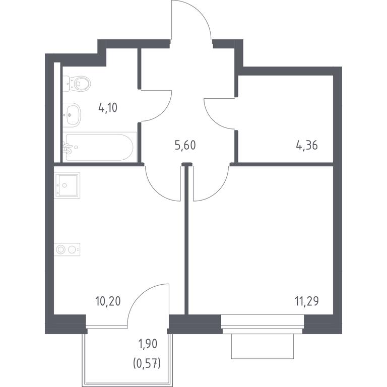 Apartment Sale, 36.12 sq. m. at Novoe Vidnoe, Kalinovka Village, Leninskiy City District, Moscow Region, Russia #1 Apartment Sale, 36.12 sq. m. at Novoe Vidnoe, Kalinovka Village, Leninskiy City District, Moscow Region, Russia #1